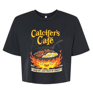 Calcifer's Cafe May All Your Bacon & Eggs Be Crispy Cooking Bella+Canvas Jersey Crop Tee