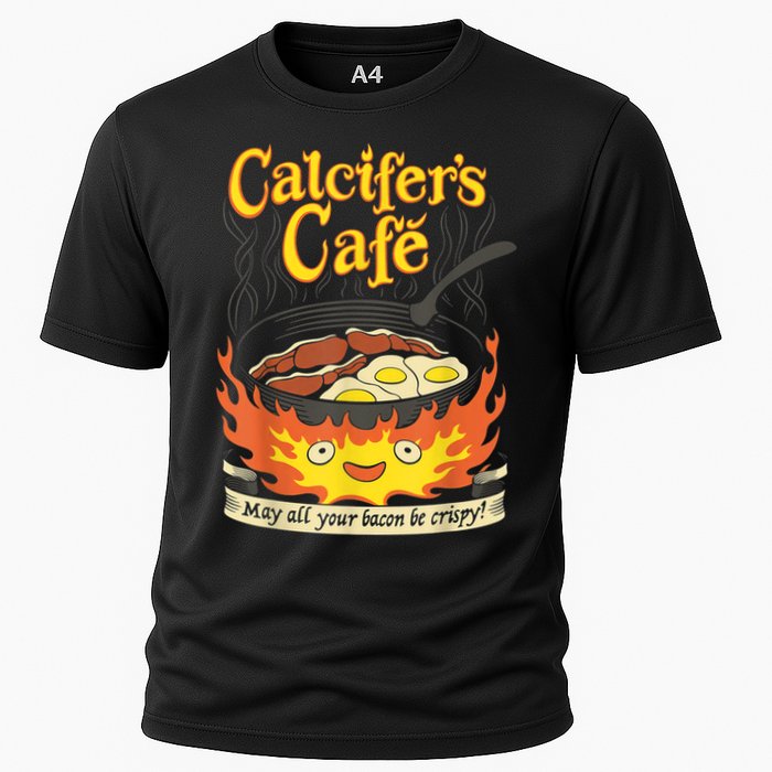 Calcifer's Cafe May All Your Bacon & Eggs Be Crispy Cooking Performance Shirt