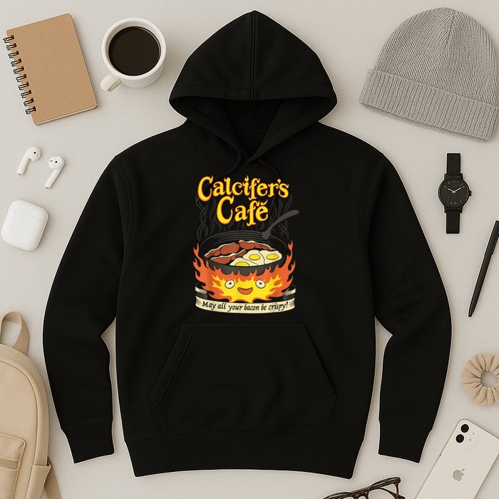 Calcifer's Cafe May All Your Bacon & Eggs Be Crispy Cooking Hoodie