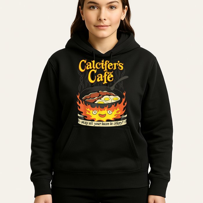 Calcifer's Cafe May All Your Bacon & Eggs Be Crispy Cooking Hoodie