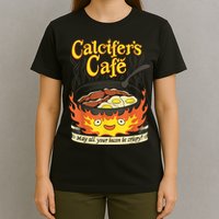 Calcifer's Cafe May All Your Bacon & Eggs Be Crispy Cooking T-Shirt