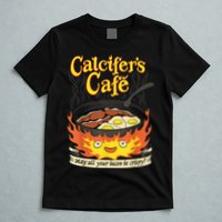 Calcifer's Cafe May All Your Bacon & Eggs Be Crispy Cooking T-Shirt