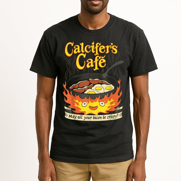 Calcifer's Cafe May All Your Bacon & Eggs Be Crispy Cooking Tall T-Shirt