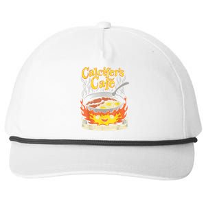 Calcifer's Cafe May All Your Bacon & Eggs Be Crispy Cooking Snapback Five-Panel Rope Hat