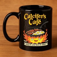 Calcifer's Cafe May All Your Bacon & Eggs Be Crispy Cooking 11oz C Handle Ceramic Mug