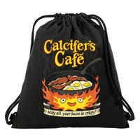 Calcifer's Cafe May All Your Bacon & Eggs Be Crispy Cooking Drawstring Bag