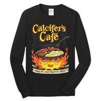 Calcifer's Cafe May All Your Bacon & Eggs Be Crispy Cooking Tall Long Sleeve T-Shirt