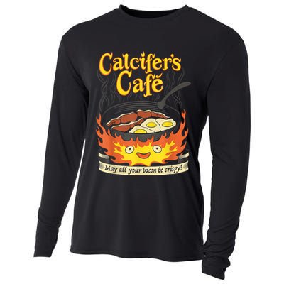 Calcifer's Cafe May All Your Bacon & Eggs Be Crispy Cooking Cooling Performance Long Sleeve Crew