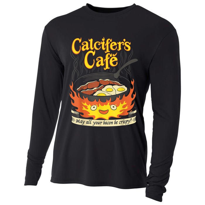 Calcifer's Cafe May All Your Bacon & Eggs Be Crispy Cooking Cooling Performance Long Sleeve Crew