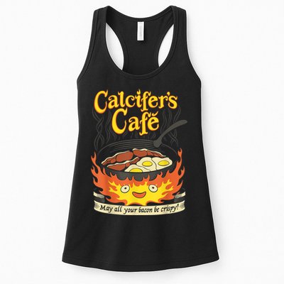 Calcifer's Cafe May All Your Bacon & Eggs Be Crispy Cooking Womens Tank Top