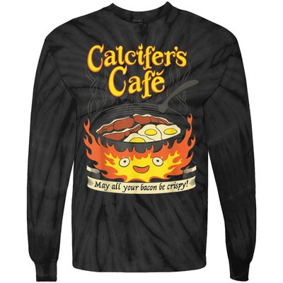 Calcifer's Cafe May All Your Bacon & Eggs Be Crispy Cooking Tie-Dye Long Sleeve Shirt