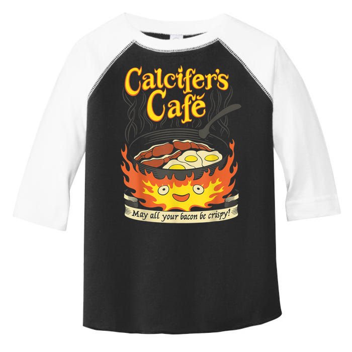 Calcifer's Cafe May All Your Bacon & Eggs Be Crispy Cooking Toddler Fine Jersey T-Shirt