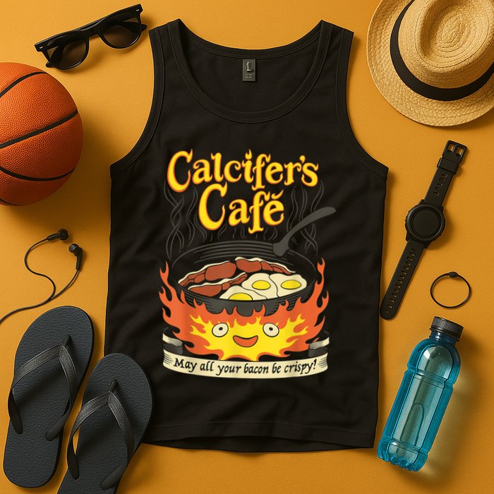 Calcifer's Cafe May All Your Bacon & Eggs Be Crispy Cooking Tank Top