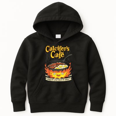 Calcifer's Cafe May All Your Bacon & Eggs Be Crispy Cooking Kids Hoodie