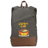 Calcifer's Cafe May All Your Bacon & Eggs Be Crispy Cooking Cotton Canvas Backpack