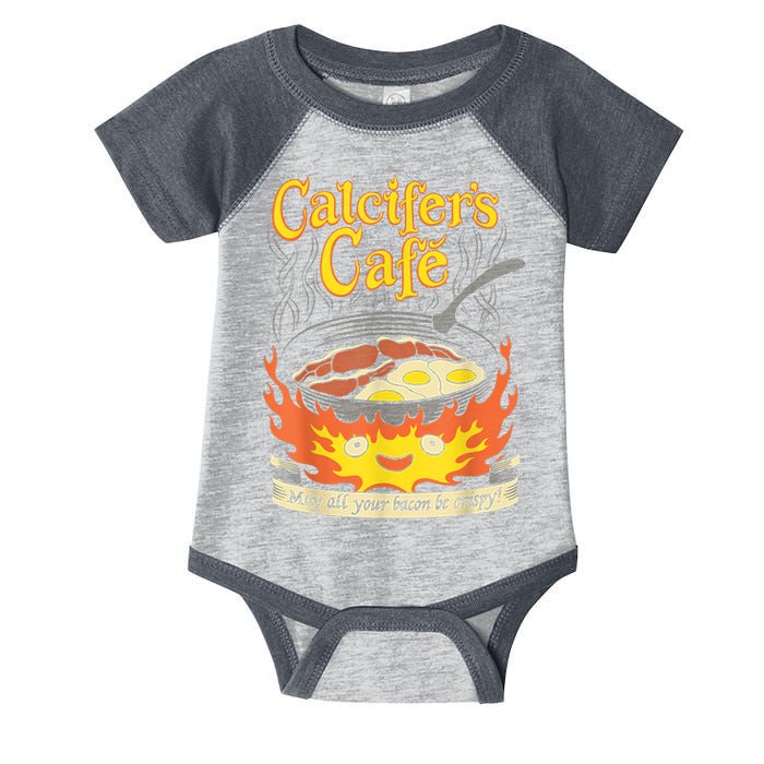 Calcifer's Cafe May All Your Bacon & Eggs Be Crispy Cooking Infant Baby Jersey Bodysuit