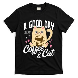 Cat & Coffee Mug Funny Cat Lover Gift T-Shirt