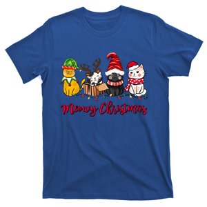 Cute Cats Meowy Christmas Graphic Merry Cat Lovers Xmas Gift T-Shirt