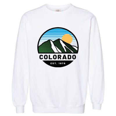 Cool Colorado Mountain Sunset Novelty Fashion Garment-Dyed Sweatshirt