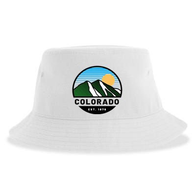 Cool Colorado Mountain Sunset Novelty Fashion Sustainable Bucket Hat