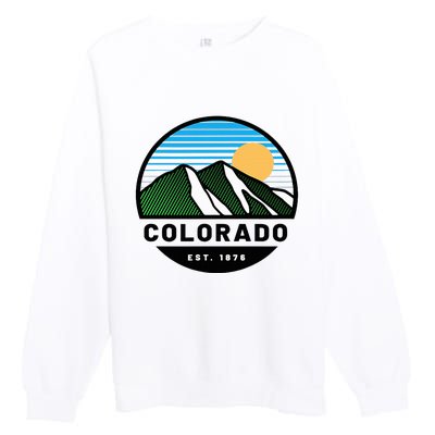 Cool Colorado Mountain Sunset Novelty Fashion Premium Crewneck Sweatshirt