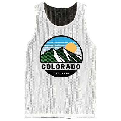 Cool Colorado Mountain Sunset Novelty Fashion Mesh Reversible Basketball Jersey Tank