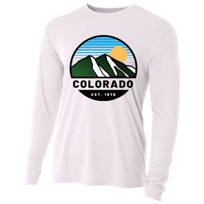 Cool Colorado Mountain Sunset Novelty Fashion Cooling Performance Long Sleeve Crew