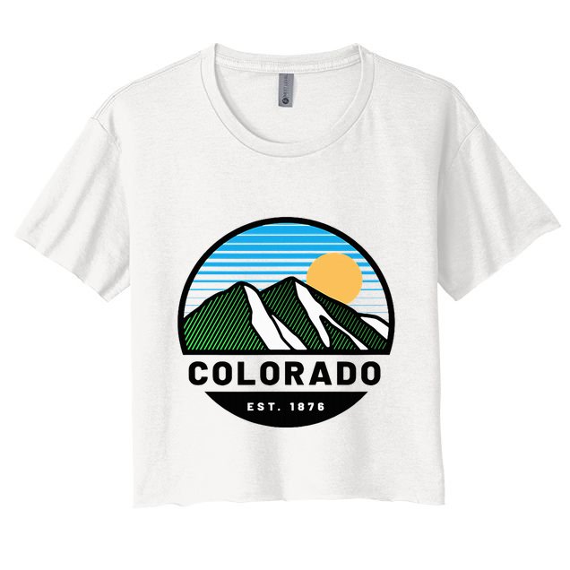 Cool Colorado Mountain Sunset Novelty Fashion Crop Top