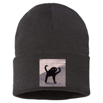 Cursed Cat Memes Cursed Cat Angry As Fuk Meme Sustainable Knit Beanie