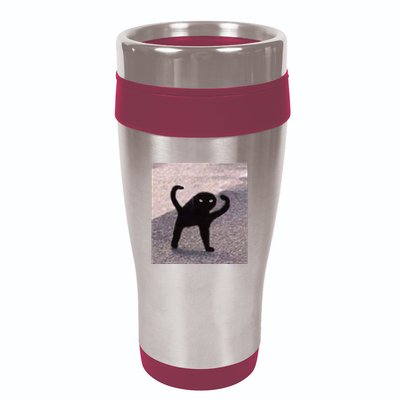 Cursed Cat Memes Cursed Cat Angry As Fuk Meme 16oz Travel Tumbler