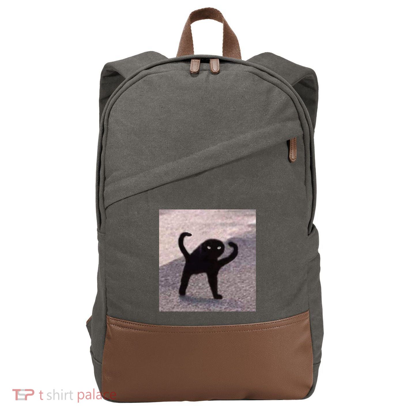 Cursed Cat Memes Cursed Cat Angry As Fuk Meme Cotton Canvas Backpack