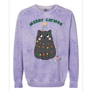 Christmas Cat Merry Catmas Christmas Colorblast Crewneck Sweatshirt