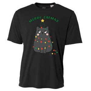 Christmas Cat Merry Catmas Christmas Cooling Performance Crew T-Shirt