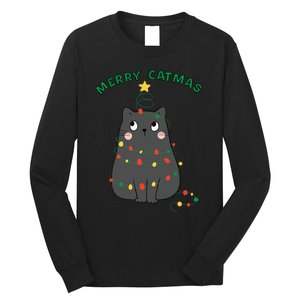 Christmas Cat Merry Catmas Christmas Long Sleeve Shirt