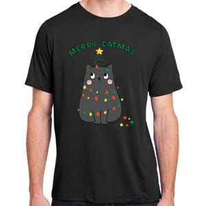 Christmas Cat Merry Catmas Christmas Adult ChromaSoft Performance T-Shirt