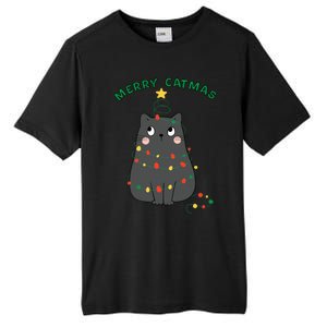 Christmas Cat Merry Catmas Christmas Tall Fusion ChromaSoft Performance T-Shirt