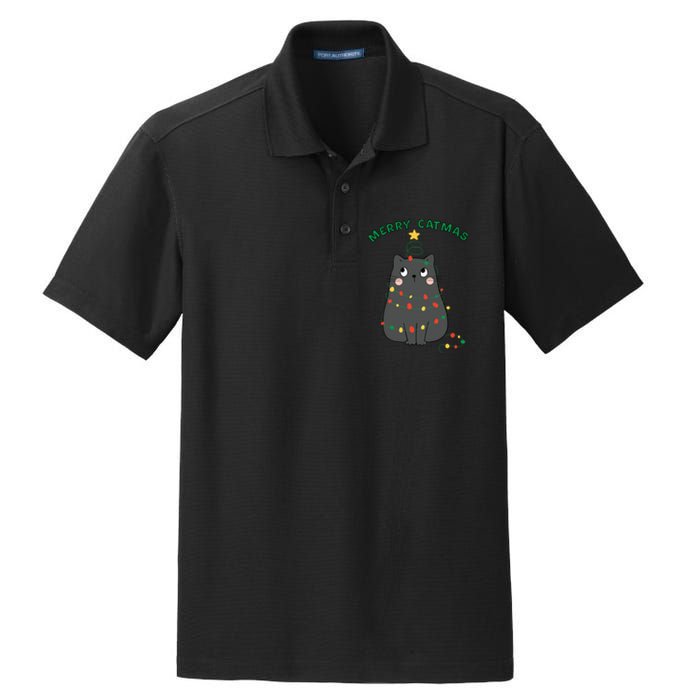 Christmas Cat Merry Catmas Christmas Dry Zone Grid Polo