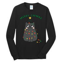 Christmas Cat Merry Catmas Christmas Tall Long Sleeve T-Shirt