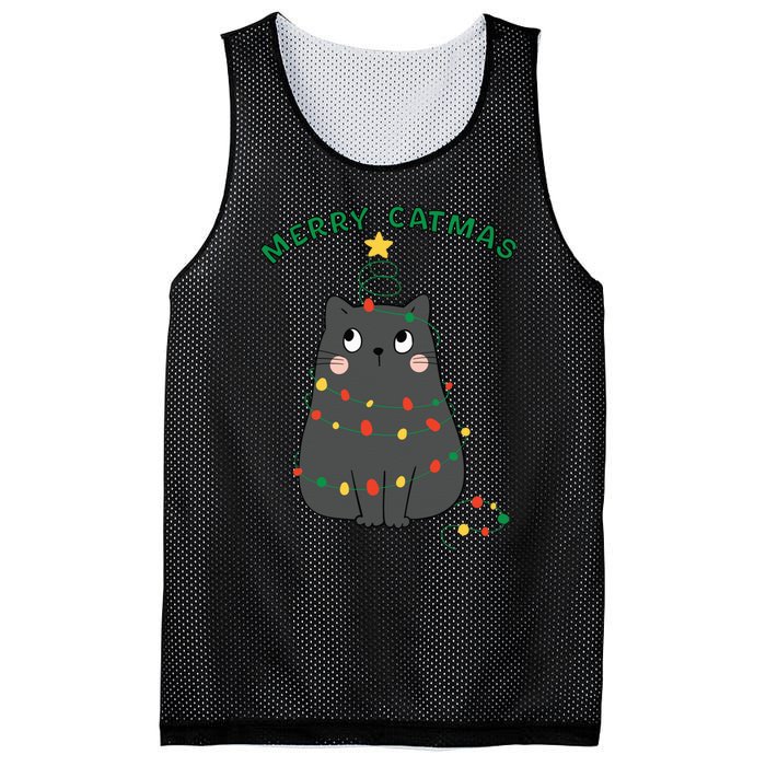 Christmas Cat Merry Catmas Christmas Mesh Reversible Basketball Jersey Tank