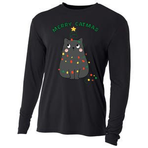 Christmas Cat Merry Catmas Christmas Cooling Performance Long Sleeve Crew