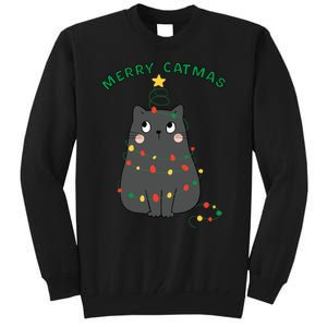 Christmas Cat Merry Catmas Christmas Tall Sweatshirt