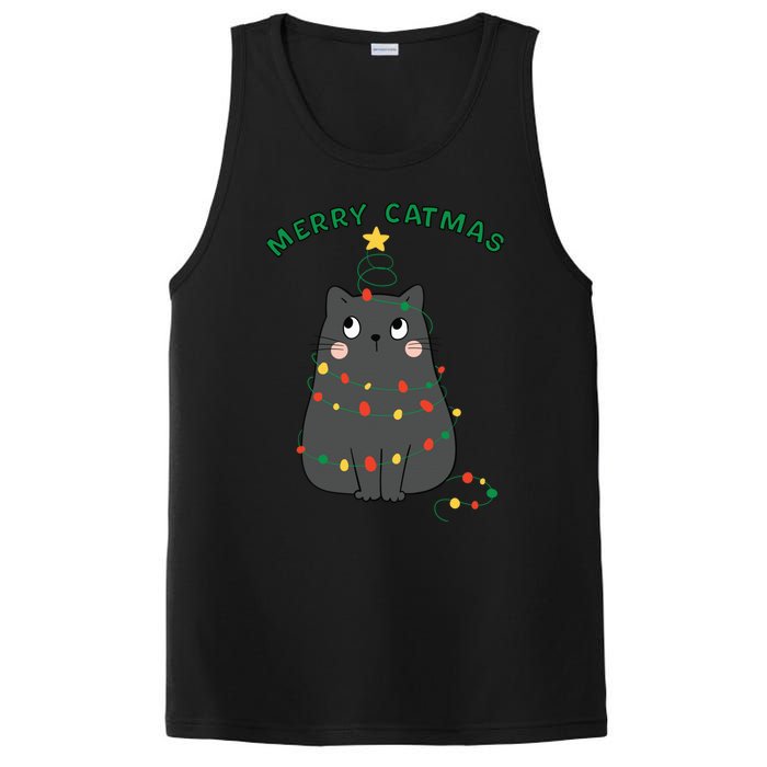 Christmas Cat Merry Catmas Christmas PosiCharge Competitor Tank