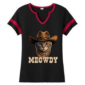 Cowboy Cat Meowdy Ladies Halftime Notch Neck Tee