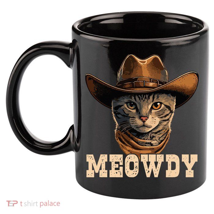 Cowboy Cat Meowdy 11oz C Handle Ceramic Mug