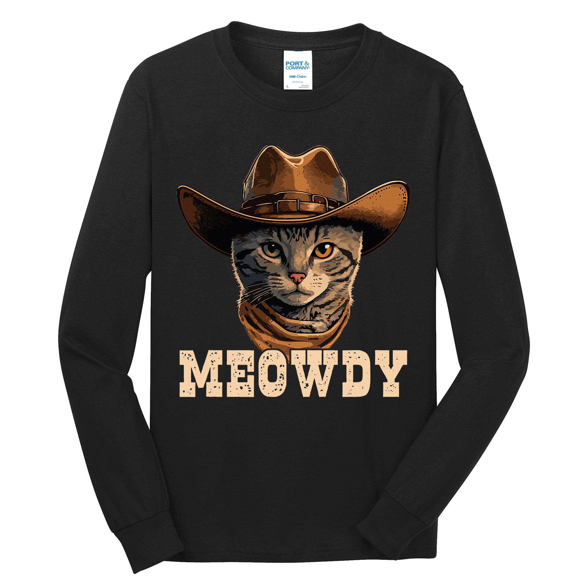 Cowboy Cat Meowdy Tall Long Sleeve T-Shirt