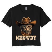 Cowboy Cat Meowdy Women's Crop Top Tee