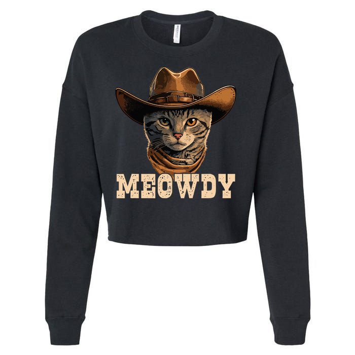 Cowboy Cat Meowdy Cropped Pullover Crew