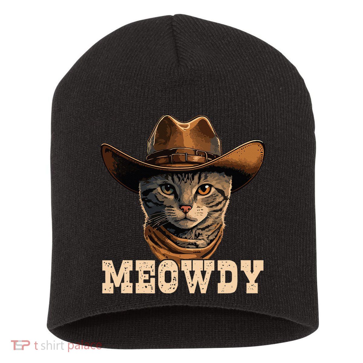 Cowboy Cat Meowdy Short Acrylic Beanie