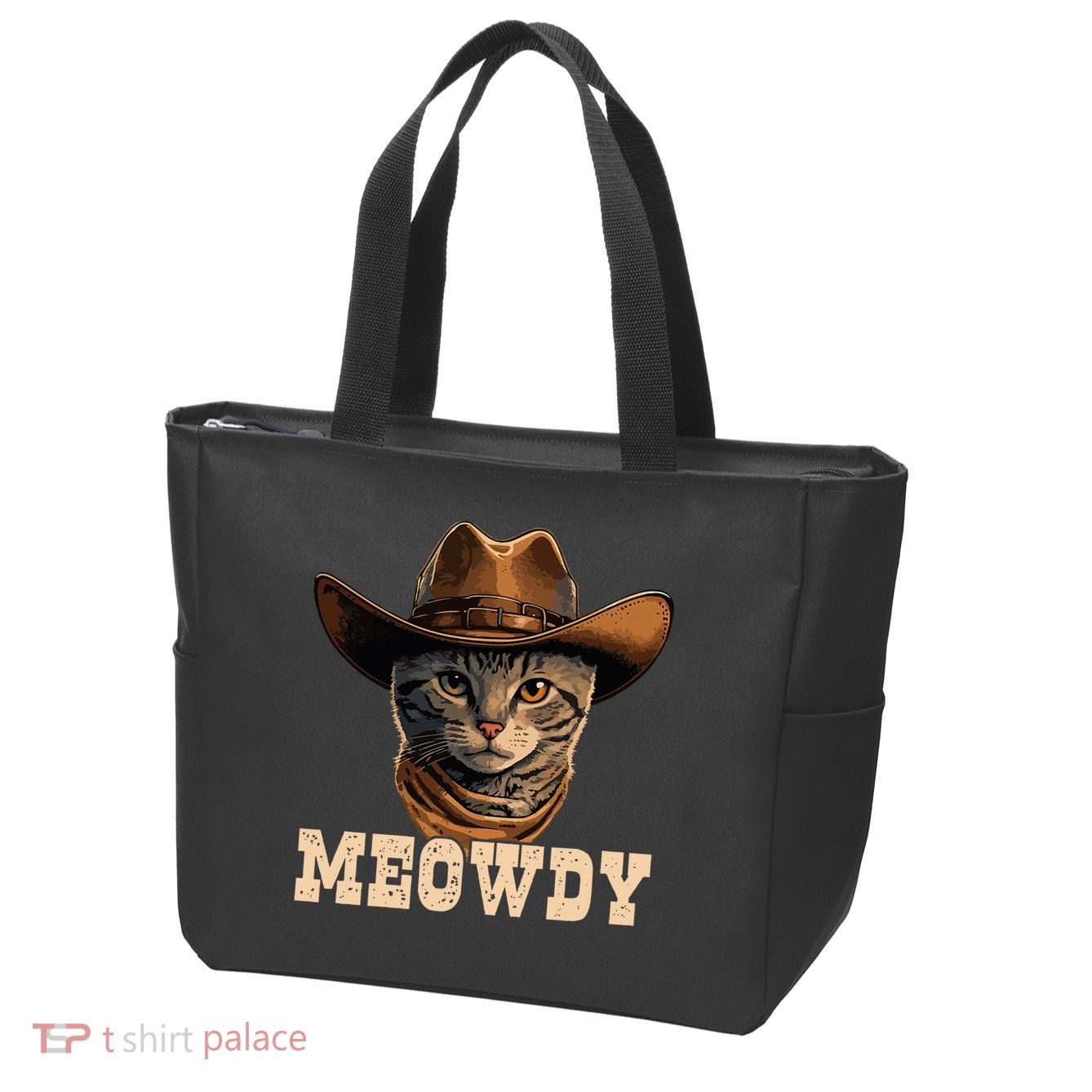Cowboy Cat Meowdy Zip Tote Bag