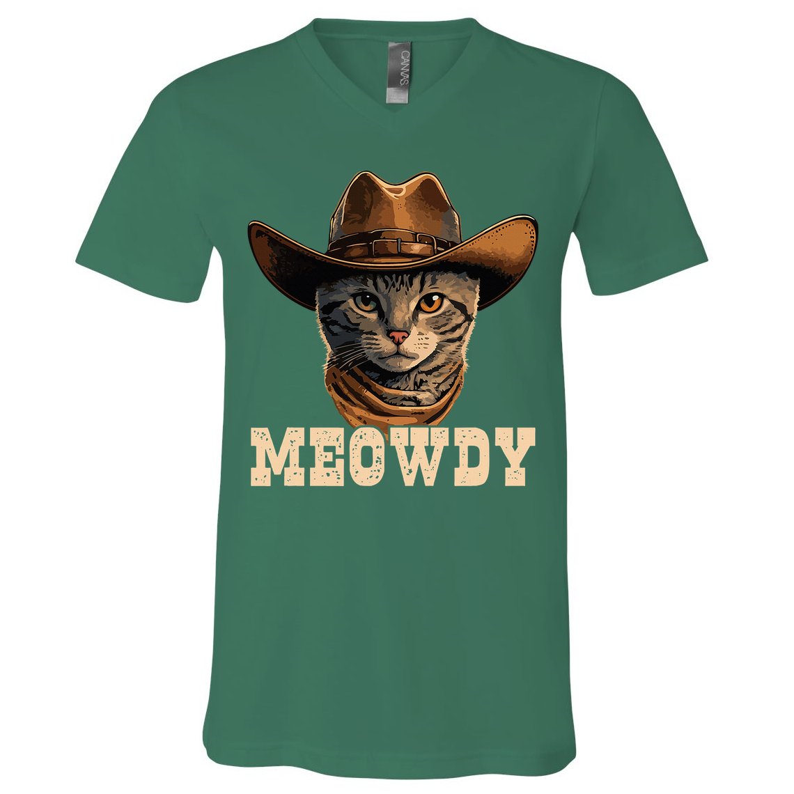 Cowboy Cat Meowdy V-Neck T-Shirt